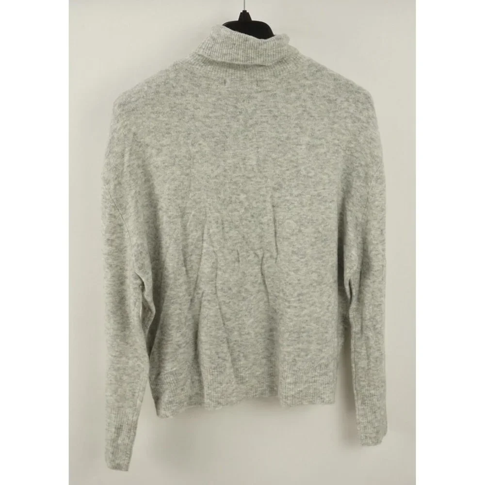 New Lulus Well Read Women's Size L Large Heather Grey Knit Turtleneck Sweater‎